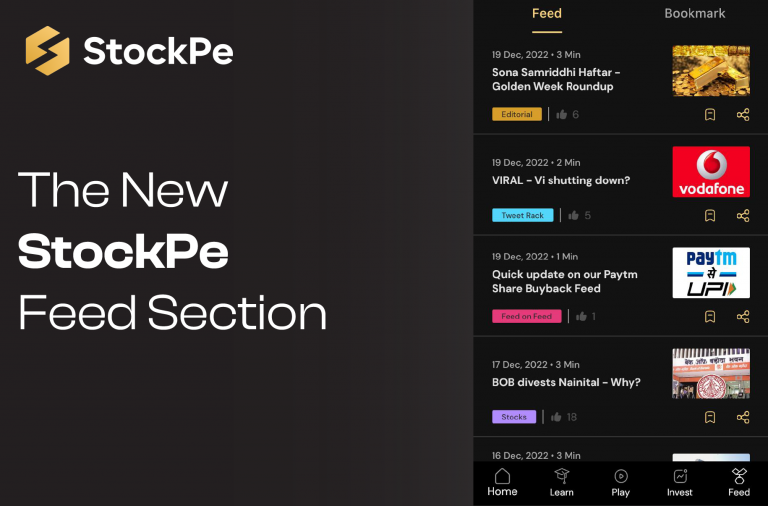 The new StockPe feed section