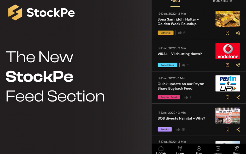 The new StockPe Feed section